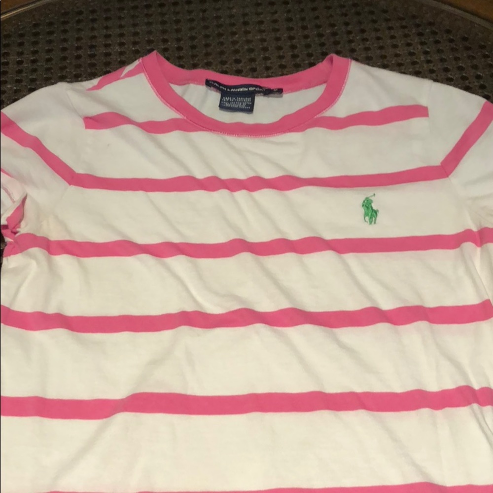 Ralph Lauren striped tee with contrast pony logo